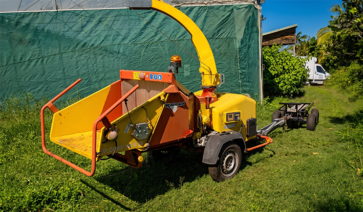 Oxen1 cart fitted with a sprayer tank in the field